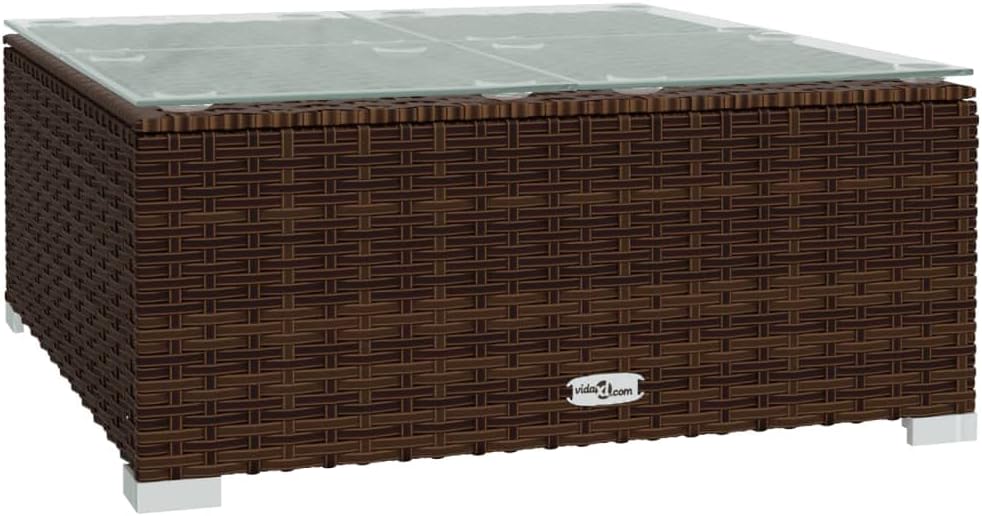 vidaXL Patio Lounge Set 13 Piece, Patio Furniture Set for Outdoor Garden, Sectional Sofa with Cushions, Middle Sofa, Poly Rattan Brown