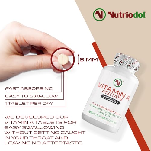 Nutriodol Vitamin A 10,000IU | 365 Easy to Swallow Tablets | High Strength | for Normal Skin, Eyes & Immune System | Clean Formula by Nutriodol. - Image 7