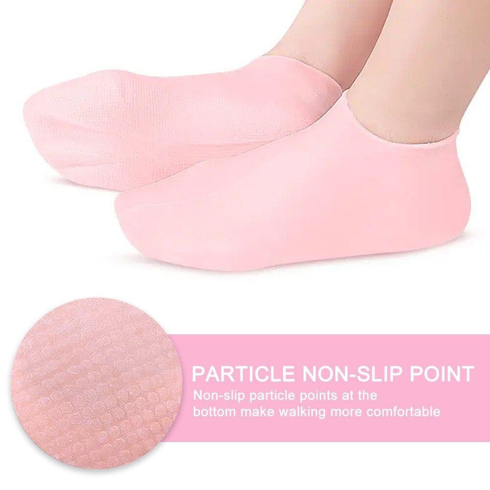 2 Pairs Soft Moisturizing Socks Silicone Socks Moisturizing Socks for Dry Hard Cracked Skin Moisturizing Spa Gel Socks Foot Care