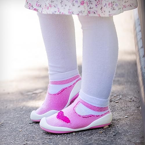 Komuello Toddler Shoes for Girls – Breathable, Washable, Non-Slip Sock Shoes with Air Cushion Sole – Durable, Stay-On, Indoor/Outdoor, BPA-Free4