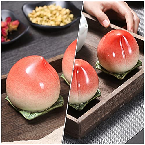 Cabilock Lata de cerámica creativa con forma de melocotón, estilo japonés, para té, café, especias, azúcar, miel - Imagen 6