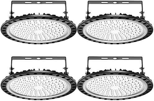 Viugreum 8 Pack 300W UFO LED High Bay Light, 30000LM Ultra Thin LED Warehouse Lighting 6500K Daylight White, IP65 Waterproof Commercial Bay Lighting Shop Area Workshop Garage Lights Fixtures