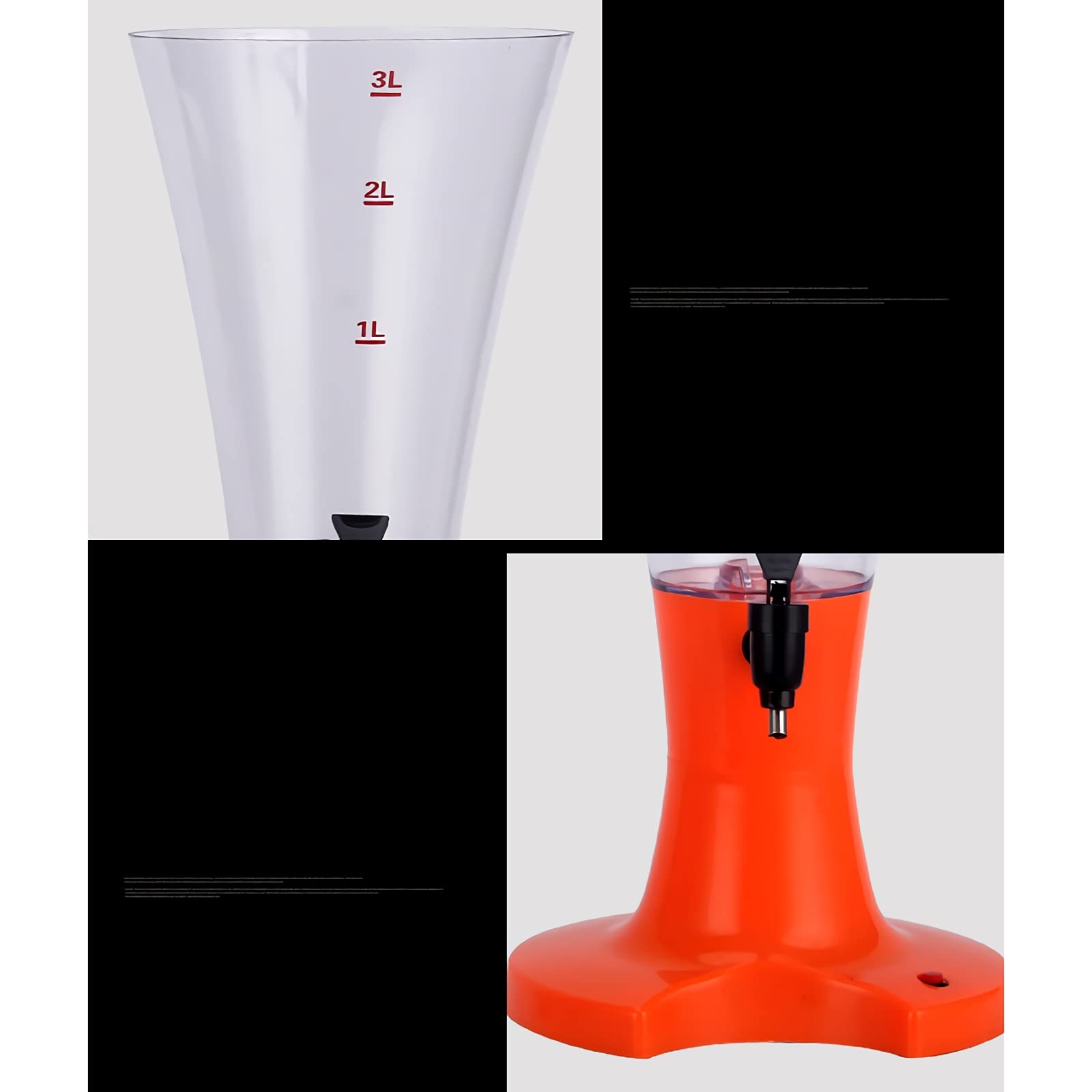 Distributore di Torri da Birra Dispenser della torre della birra 3L Dispensatore della bevanda della torre della birra fredda della birra con tubo di ghiaccio, luci del LED e rubinetto for la barra de