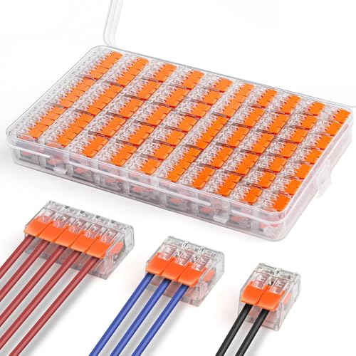 NEUTYPECHIC Kabelverbinder Kabelklemmen Elektro, 90 Stück Verbindungsklemmen, 4mm² Leiter LüSterklemmen Aus Feuerfestem Pc Material für 2-3-5 Leiter Elektro Draht Kabelklemmen
