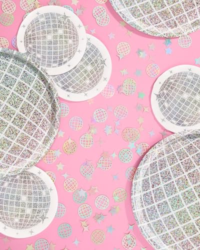 Image of xo, Fetti Disco Ball Foil Confetti - 200 pc | Bachelorette Party Decoration, Cute Birthday Table Decor, Groovy Engagement Decor, Bridal Shower Supplies, Y2K