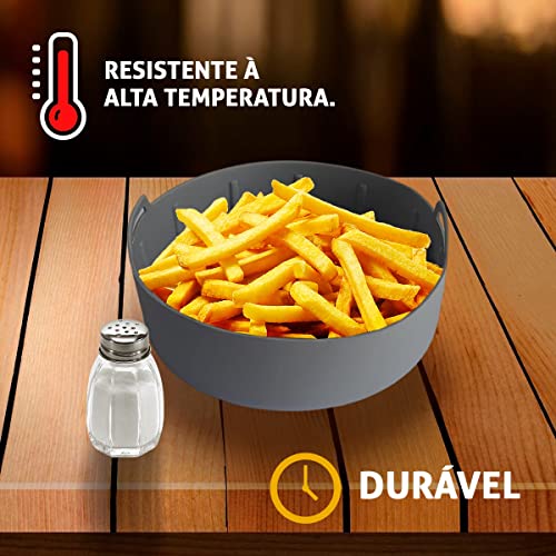 Assadeira De Silicone Forma Para Fritadeira Airfryer 20cm Reutilizável E Antiaderente Limpeza Facil e Muito Resistente (Vermelho) 4 514eUZbFpML