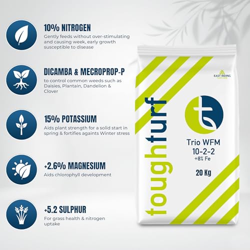 ToughTurf Trio Lawn Feed Weed and Moss Killer - 20kg Bag - Powerful Triple-Action Lawn Weed and Feed & Moss Killer for Lawns - Eliminates Weeds and Moss While Boosting Turf Growth - 20kg Covers 600m² - Image 3