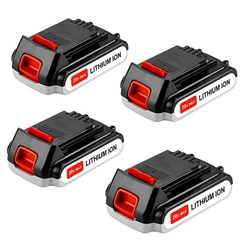 4Pack 3.0Ah Replacement Battery Compatible with Black Decker 20V Lithium Battery LBXR20 LB20 LBX20 LST220 LBXR2020-OPE LBXR20B-2 LB2X4020 Max Cordless Tool