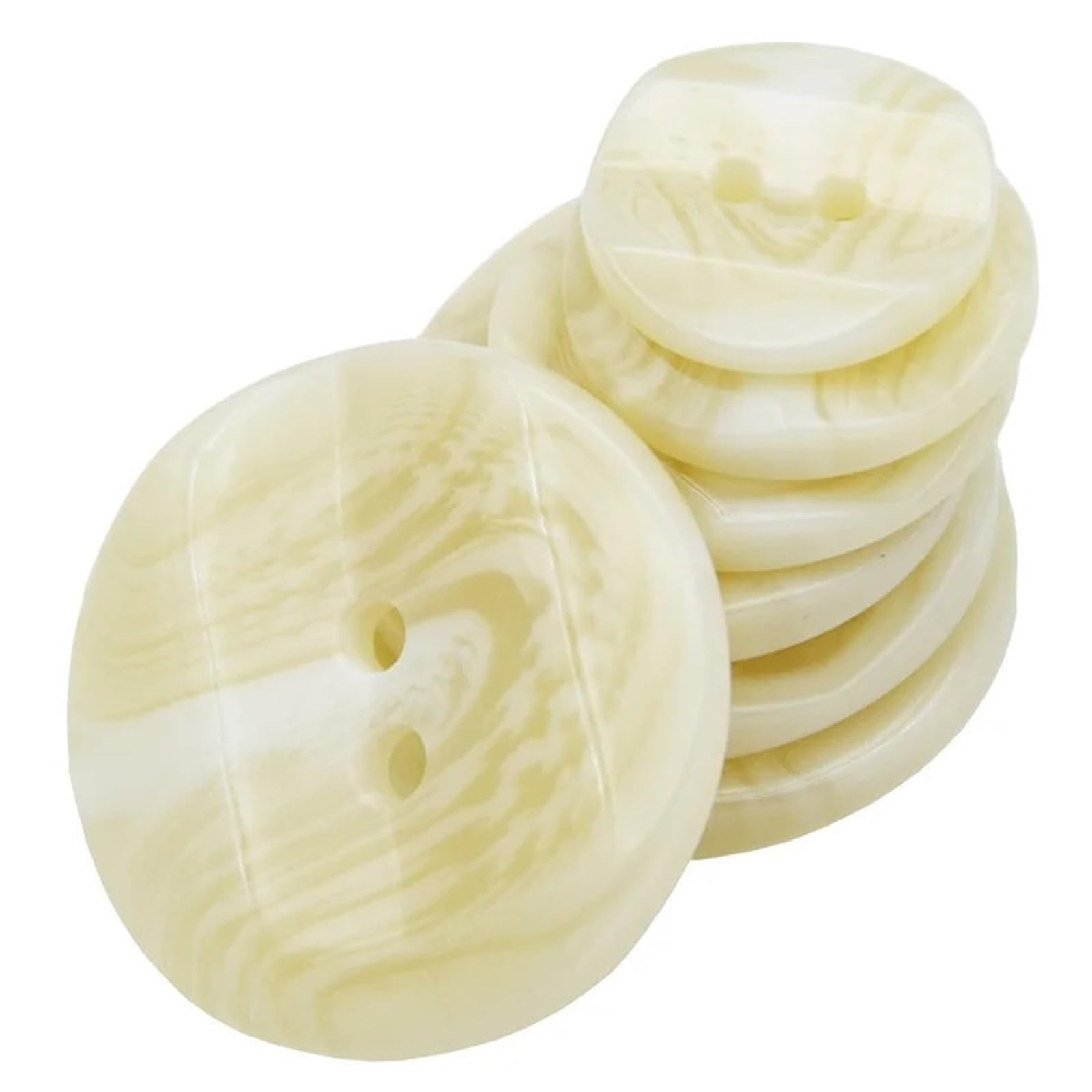 bottoni, Bottoni tondi in resina 2 fori irregolari in stile beige 15-30 mm(25mm 10 pcs)
