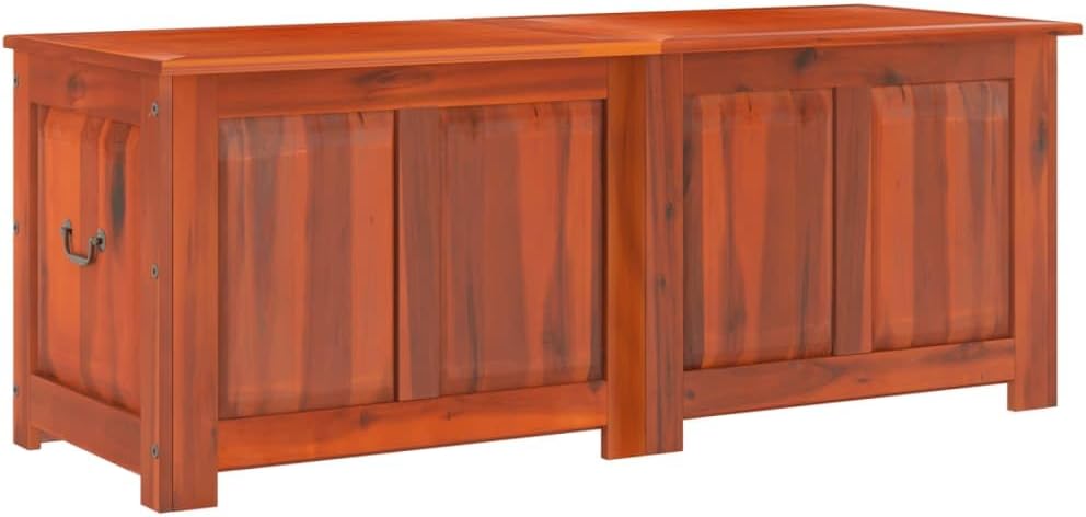 Solid Acacia Wood Storage Chest with Gas Lift Lid, Vintage Style Blanket Box for Living Room, Bedroom, or Hallway, 59.1" Large Rectangular Storage Ottoman with