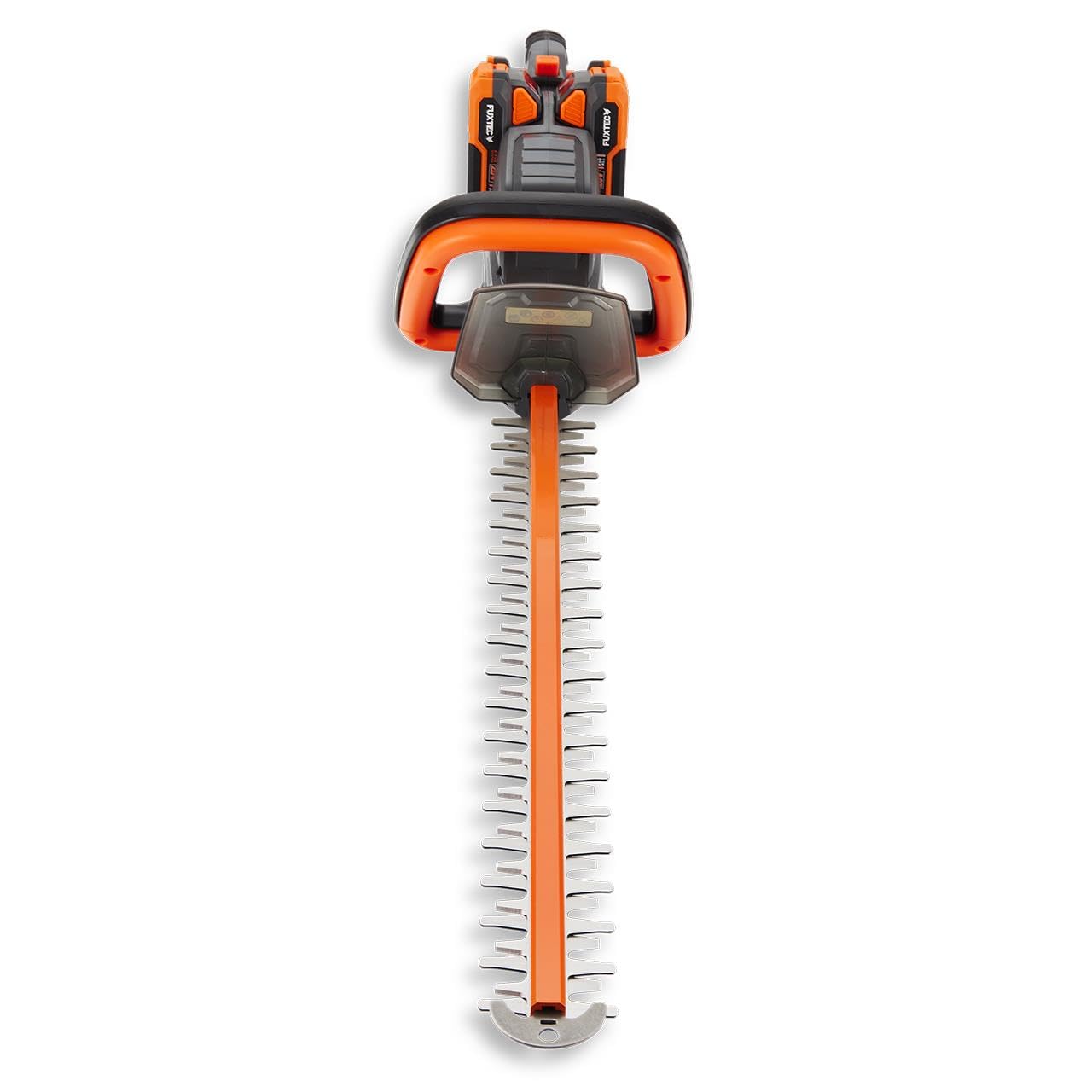 FUXTEC Cortasetos de batería de 40V FX-E2HSSET • 61 cm de longitud de corte • 26 mm de espesor de corte • 2 x 20V batería de iones de litio • Mango giratorio • Freno eléctrico • Cortasetos para