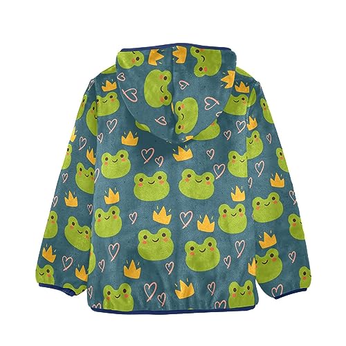Cartoon Cute Frog Boys Fleece Hoody Jacket Zip Up Coat Warm Fall Winter Plush Jacket Long Sleeve Outerwear2