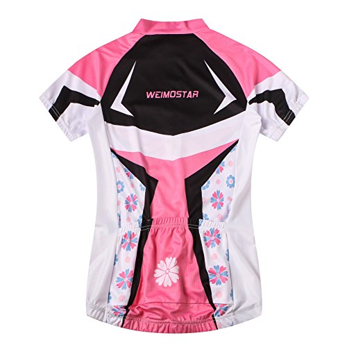 Weimostar Fashion Women's Cycling Jersey Breathable Comfortable Quick Dry Pink M