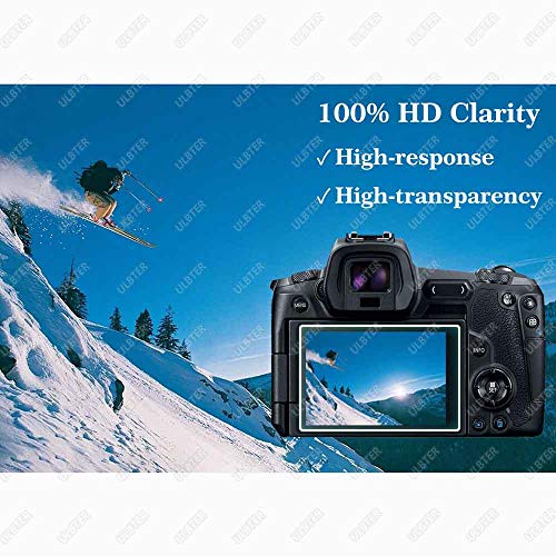 ULBTER Top+Screen Protector for Canon EOS R Camera【Not for EOS R5】[2+2Pack] 0.3mm High Definition 9H Hardness Tempered Glass Screen Protector