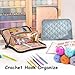 MYBAGZING Crochet Hook Case – Empty Organizer with 24 Slots for Crochet Hooks & Ergonomic Aluminum Crochet Needles, Zipper Pocket for Accessories and Supplies
