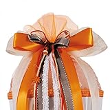  ROTH Schultütenschleife ´Country´, orange weiß 679210