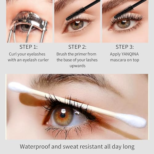 4D Lash Volumising Mascara, Long-Lasting Black Mascara Defining and Volumising Liquid Eye Cosmetic Brush, No Clumping & No Smudging & No Flaking, Telescopic Lift, Black - Image 7