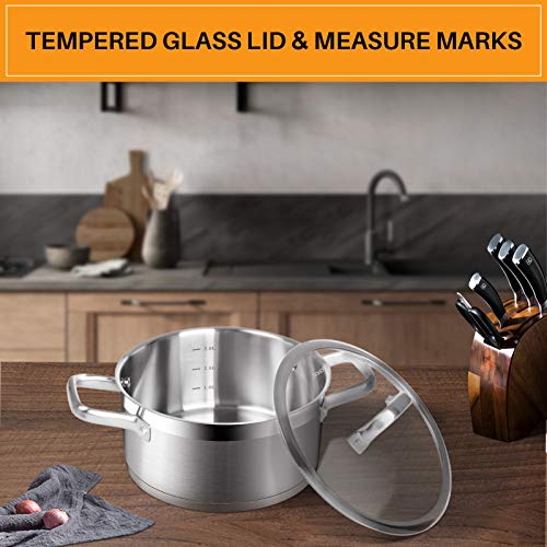 Duxtop Professional Stainless Steel 10Pc Pots And Pans Set - Oven Safe, Dishwasher Safe, Compatible With All Cooktops - Heavy Bottom With Impact-Bonded Technology #TOP3