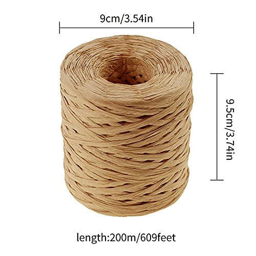 Image of 218 Yards Raffia Paper Craft Ribbon Packing Paper Twine, 1 /4 Inch by 218 Yards (Kraft)