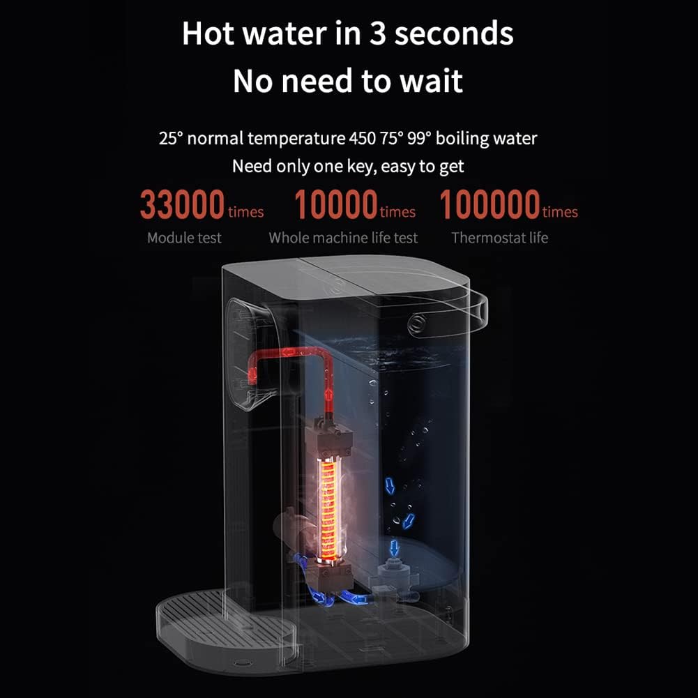 Distributore intelligente di acqua calda istantanea da 3 litri, bollitura rapida in 3 secondi, regolazione della temperatura a 5 velocità, serbatoio dell'acqua da 2000 W per ufficio in soggiorno