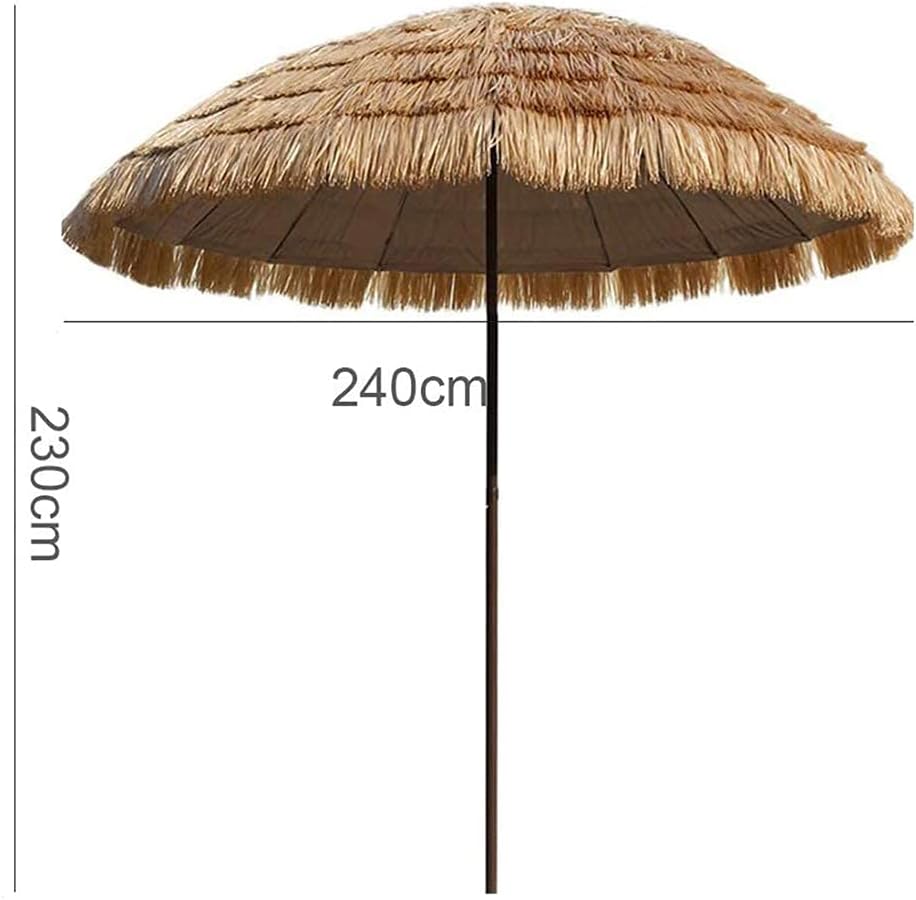 Patio Umbrella Outdoor2.4M Hawaii Beach Umbrella, Tiki, Sturdy Patio Garden, Artificial ched Awning, 16 Ribs (glass Fiber) For Garden Balcony Beach, Etc. good