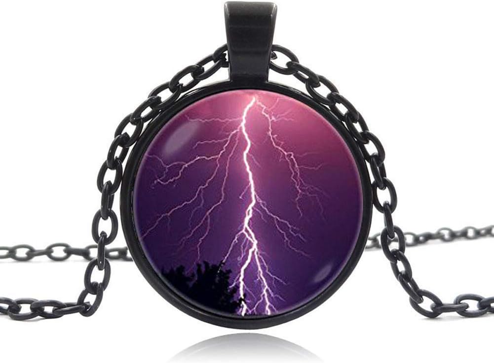 Lightning Necklace,Lightning Bolt Pendant Bolt Necklace, Lightning Jewelry,Flash Necklace, Nature Necklace,Men's Necklace Women's Necklace