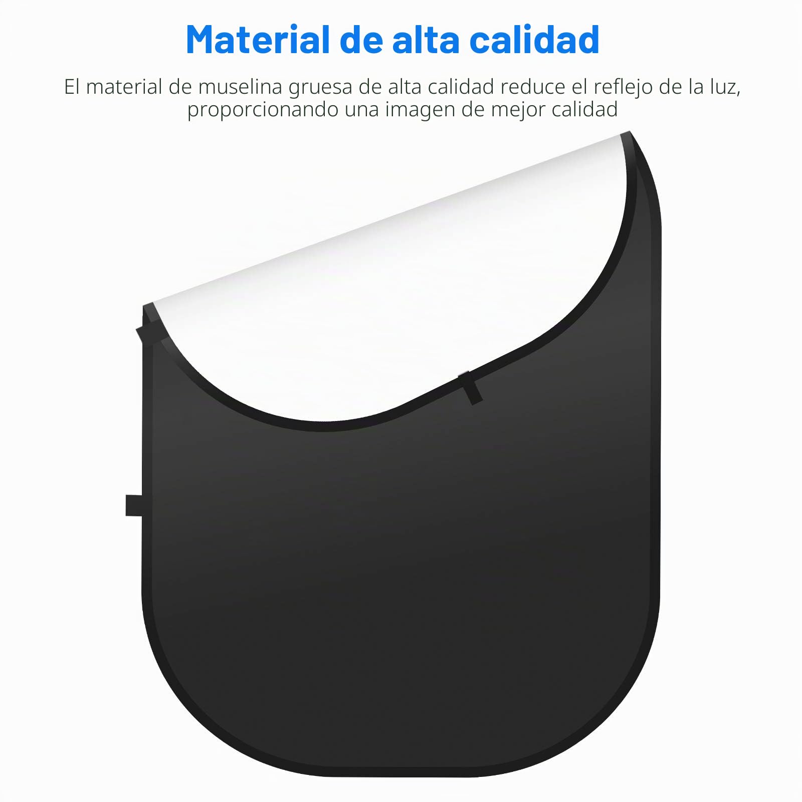 NEEWER Fondos Chromakey, Pantalla Negro de Doble Cara y Pantalla Blanco, Fondo 2 en 1 Plegable y Reversible para Fotografía, Juegos y Transmisión en Vivo, 1,5m×2m (Negro/Blanco)