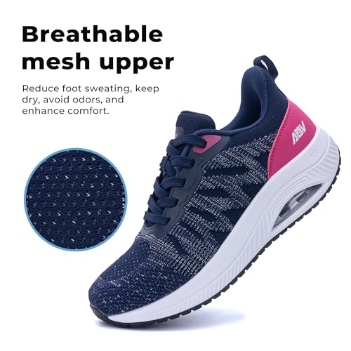 Image of QAUPPE Womens Walking Shoes with Arch Support Athletic Orthotic Sneakers for Women Foot Pain Relief