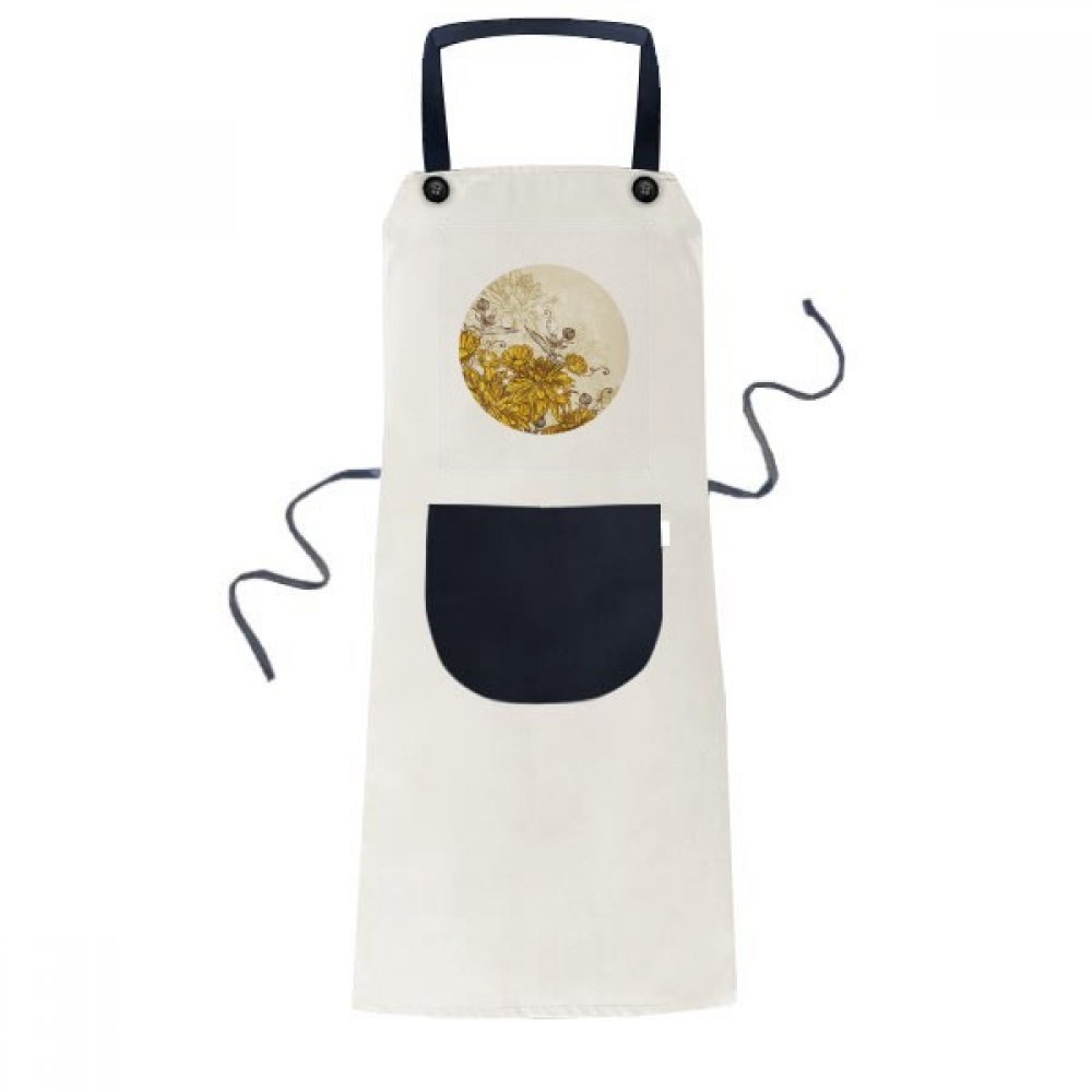 Tablier de cuisine fleur jaune à poche pour cuisiner au quotidien en toute sérénité