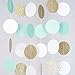Mint Green Gold Party Supplies baby Boy Bridal Shower Elegant Foil Stamp Dessert paper Plates Napkins, Cups, Gold Silverware & Glittery String Decorations