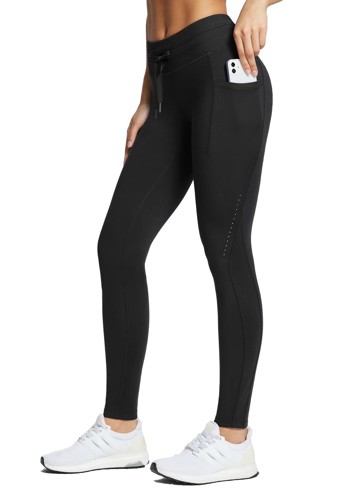 baleaf Leggings da donna foderati in pile, impermeabili, a vita alta, termici, caldi, invernali, per sci ed escursionismo, con tasche