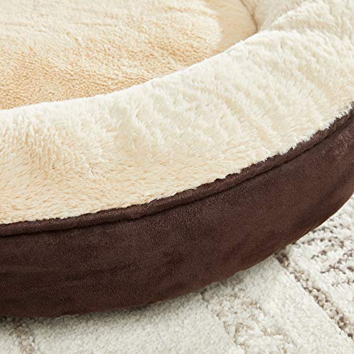 FEANDREA Dog Bed, Donut Cat Bed, Washable Pet Sofa, Anti-Slip, Round, 19.7 Inches Dia, Brown UPGW050K01 - Image 5