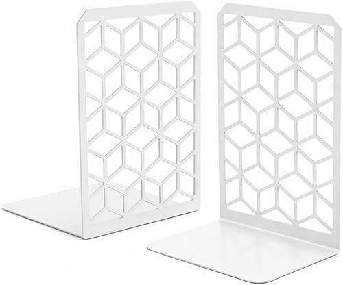 Miniatura 23 de GEOMOD Sujetalibros geométricos de metal salvia con forma de panal de abeja, extremos altos y resistentes para estantes, moderno y resistente
