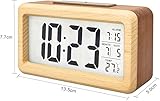 Despertador Digital de Madeira – Design Vintage com Sensor de Luz Noturna glide