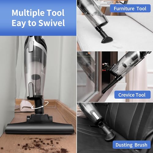 Image of Corded Stick Vacuum Cleaner for Home Pet Hair, Lightweight Stick Vacuum Cleaner with Powerful Suction for Carpet Tile and Hard Floor