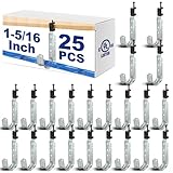 Blulu 25 Pcs Cable Support J Hook with Beam Clam Swivel Heavy Duty Metal Hangers for J Hook Hanging Cable Management Organizing Wire G60 Galvanized Steel(1-5/16 Inch)