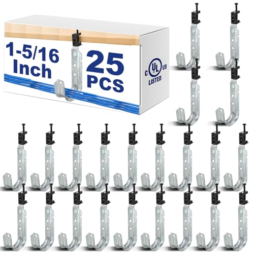 Blulu 25 Pcs Cable Support J Hook with Beam Clam