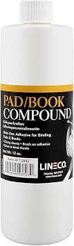 LINECO Glaze Padding Compound, Adhesive for Making Note Pads, Forms, Books, 12 oz. White