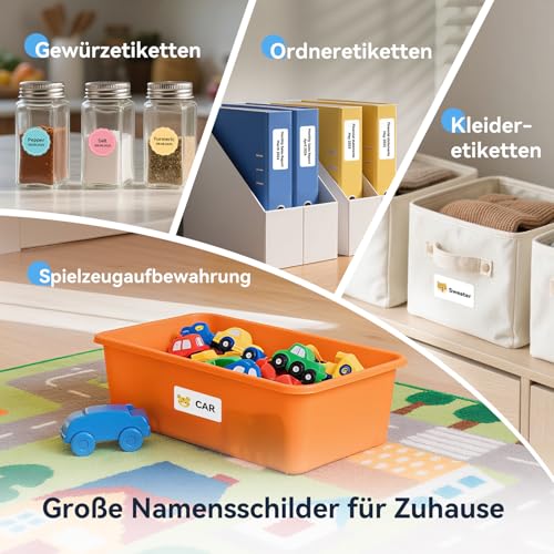 NIIMBOT Namensschilder für B1 B1Pro B2 B2Pro B21 B21Pro B31 K3 B3S Etikettendrucker, 34x34mm, 40x20mm, 40x15/2R, 3-Rollen Thermo-Etikettenband Aufkleber Drucker