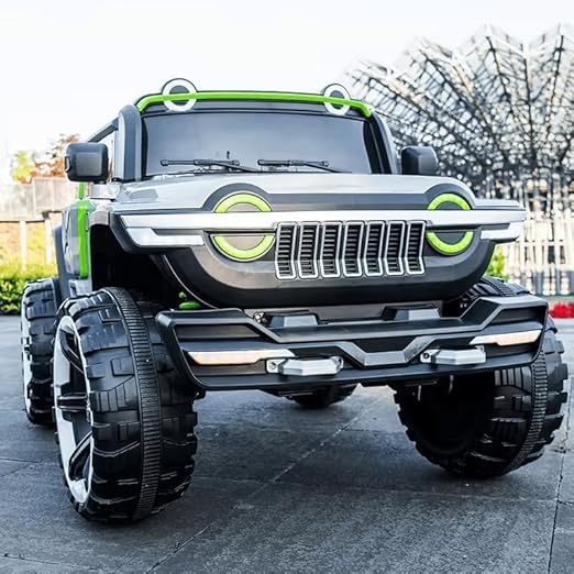 Image of Double Seater XL Size 12V Kids Jeep (Hummer, Grey)