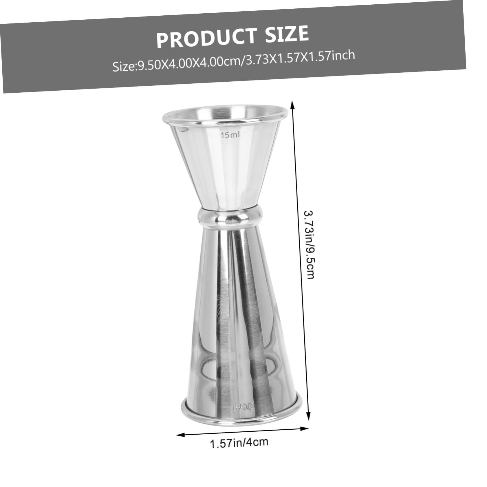 CIYODO Bar Measuring Cup Double-sided Ounce Jigger Stainless Steel Accurate Scale Stylish Design