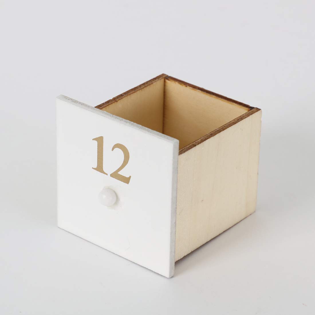 Adventskalender aus Holz, 45,7 cm, mit 24 Schubladen und LED-Lichtern, Countdown bis Weihnachtsdekoration