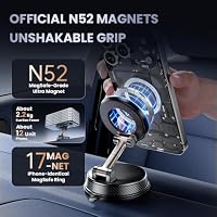 Vacuum Magnetic Car Phone Holder, Strong Suction Cup Mount with Secure Lock — image 3