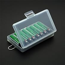 2Pcs AAA Battery Storage Case Box Organizer 8 Capacity Transparent Battery Storage Box Case Organizer