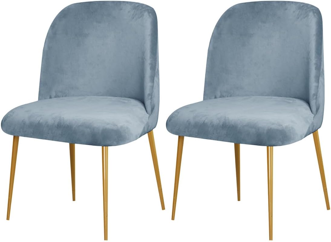 4 Pack Velvet Curved Back Chair Covers Modern Accent Mid Century Short Back Armless Chair Slipcovers for Room Furniture Protector