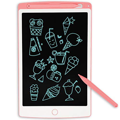 JONZOO LCD Writing Tablet, 10 inch Electronic Doodle Board Drawing Board for Kids 3 Years+, Digital Handwriting Pad with Screen Lock, erasable Reusable eWriter for Home/School/Office, Pink