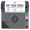 Clever Yoga Hot Yoga Mat Towel – Non-Slip Grip for Hot Yoga, Sweat Absorbent, Honeycomb Silicone Grip, Stays Flat – Ideal for Pilates, Travel, Washable & Lightweight – Gray