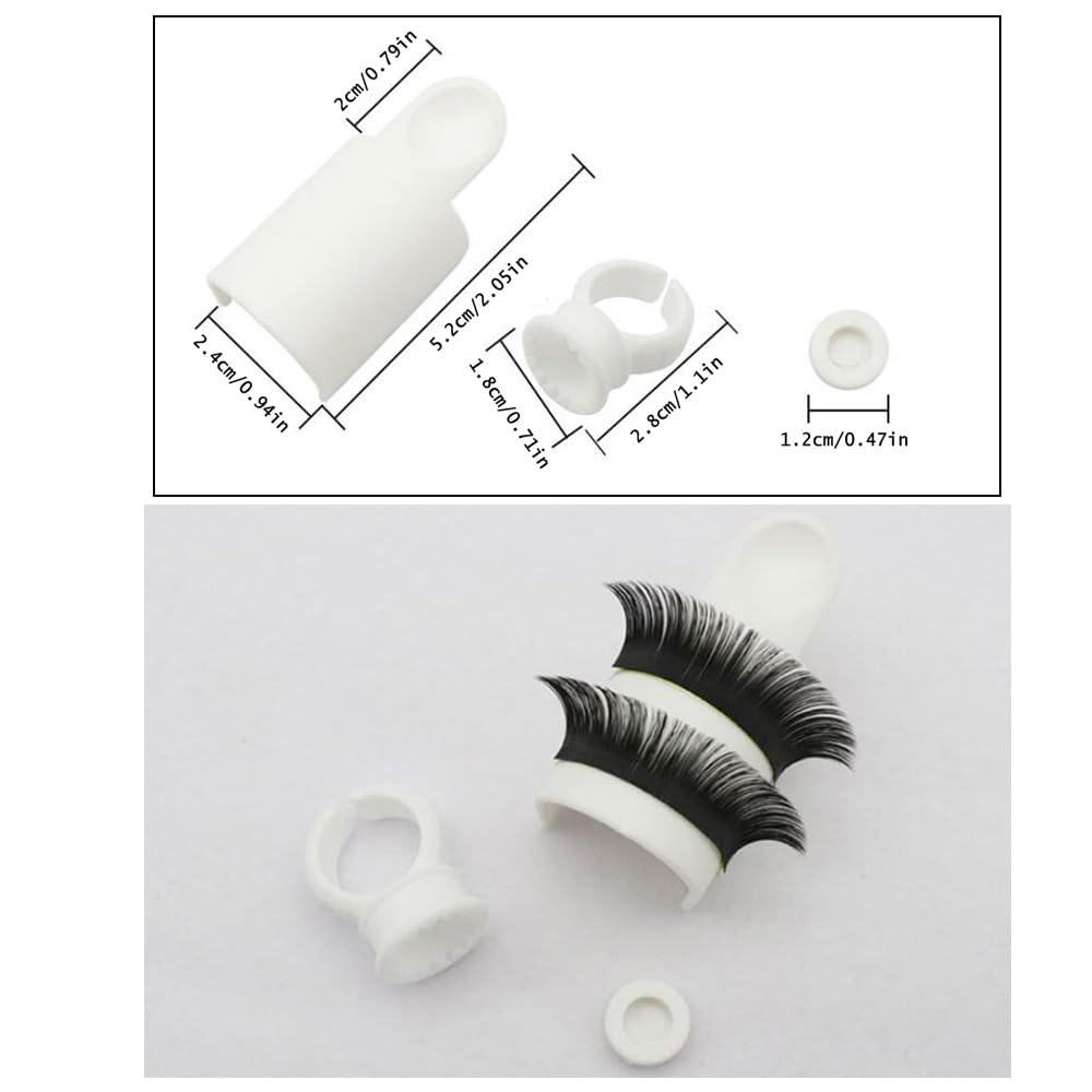 4 Set Lash Holder Eyelash Extension Hand Pallet Tray Small U Shape Finger Held Eyelash Holder Glue Rings Lash Rings for Lash Extension False Eyelashes Cluster Lashes Lash Clusters image 2