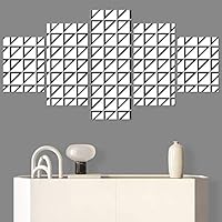 SIGNWIN 5 Panel Canvas Wall Art Modern Art Decorative Elements Fun Geometric Mixed Media Multicolor Patterns for Home Decorations Ready to Hang - 60