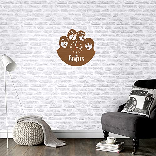 Fait à la Main en Bois Horloge Murale The Beatles Cadeaux pour Homme Femme Lui pour Elle Les Fans Lover|Music… - Les Beatles, Paul McCartney, John Lennon, RIngo Starr, George Harrison Fait à la Main en Bois Horloge Murale The Beatles Cadeaux pour Homme Femme Lui pour Elle Les Fans Lover|Music… – Image 3